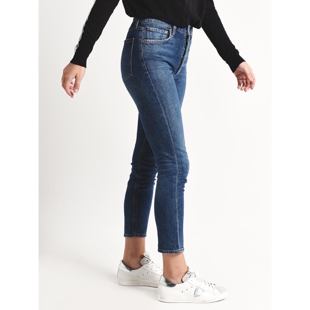 Agolde Dark Blue High-Rise Skinny Jeans